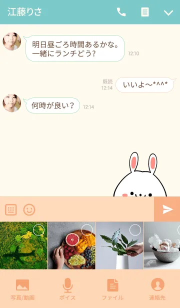 [LINE着せ替え] きくちゃん専用かわいいウサギ名前着せかえの画像4