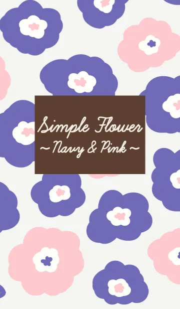 [LINE着せ替え] Simple Flower ~navy ＆ pink~の画像1