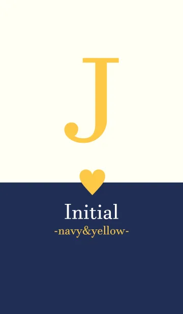 [LINE着せ替え] Initial "J" -navy＆yellow-の画像1