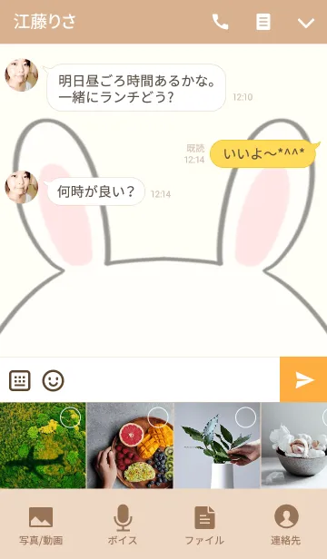 [LINE着せ替え] 星野専用の可愛いうさぎの名前着せ替えの画像4