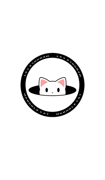 [LINE着せ替え] MANHOLE CAT [WHITE] 1の画像1