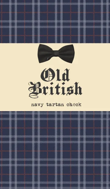 [LINE着せ替え] Old British -navy tartan check-の画像1