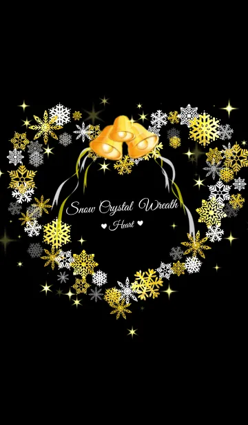 [LINE着せ替え] ♥ペア♥Snow Crystal heart wreath Blackの画像1