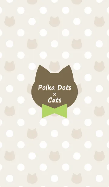 [LINE着せ替え] Polka Dots × Cats[Natural Beige]の画像1