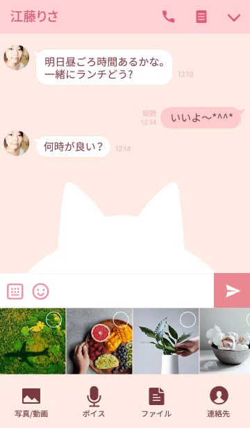 [LINE着せ替え] えみこ専用のかわいいねこの名前着せかえの画像4