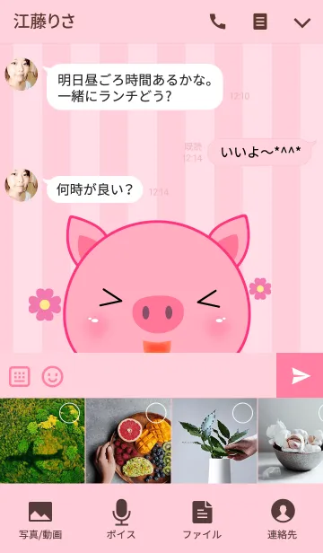 [LINE着せ替え] Happy Pig Theme(jp)の画像4