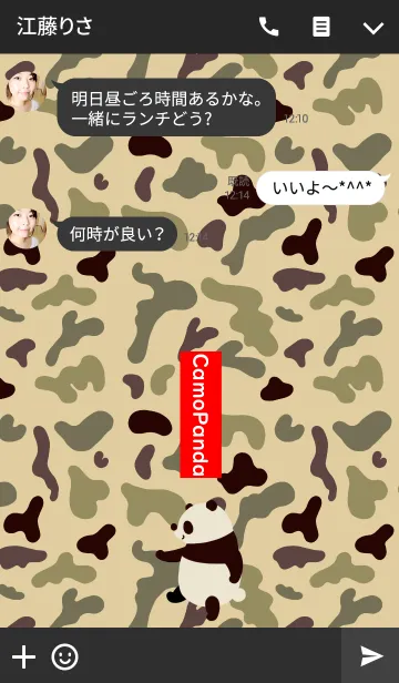 [LINE着せ替え] Khaki camouflage pandaの画像3