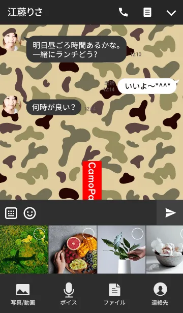 [LINE着せ替え] Khaki camouflage pandaの画像4