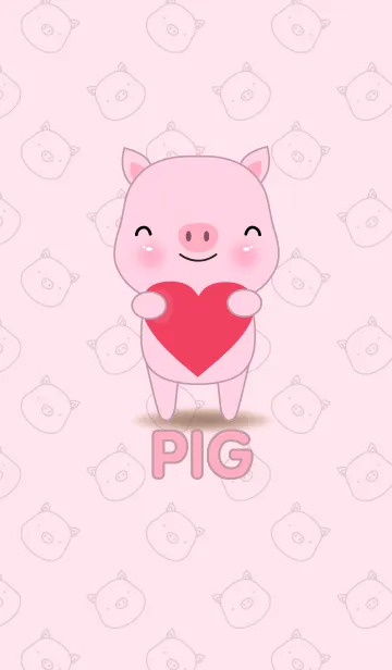 [LINE着せ替え] Love Cute Pig theme(jp)の画像1