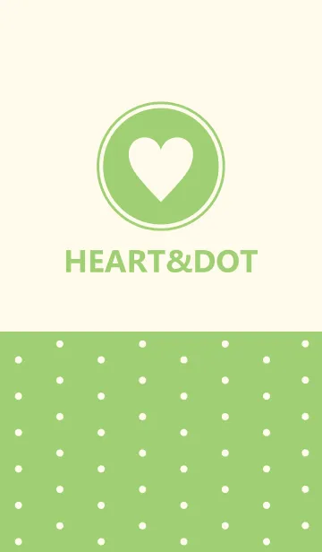 [LINE着せ替え] HEART＆DOT -YELLOW GREEN-の画像1