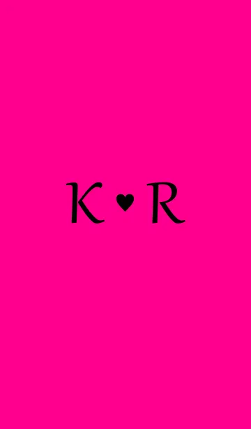 [LINE着せ替え] Initial "K ＆ R" Vivid pink ＆ black.の画像1