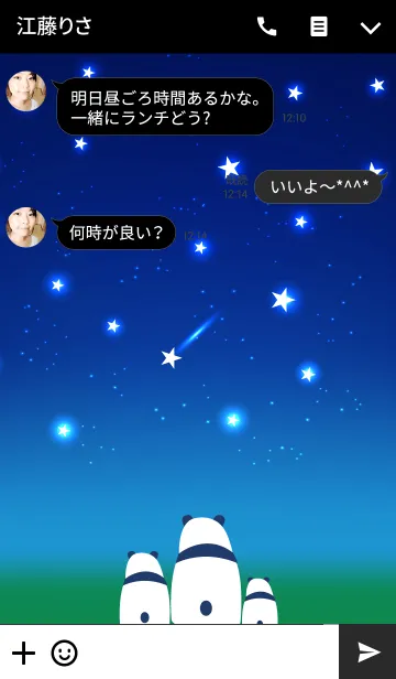 [LINE着せ替え] The back of panda -Night Sky-の画像3