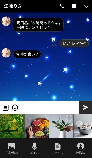 [LINE着せ替え] The back of panda -Night Sky-の画像4