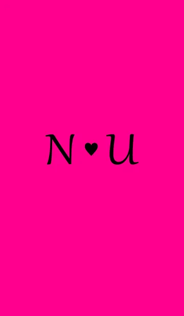 [LINE着せ替え] Initial "N ＆ U" Vivid pink ＆ black.の画像1