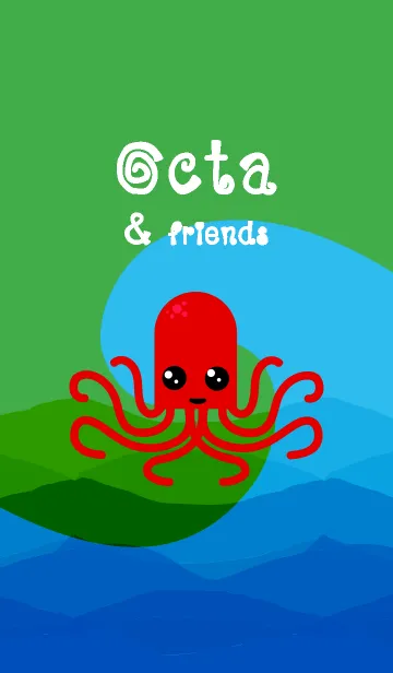 [LINE着せ替え] Red Octa and sea life friends (JP)の画像1