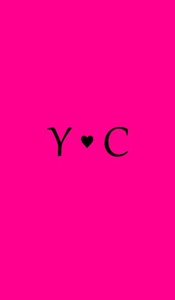 [LINE着せ替え] Initial "Y ＆ C" Vivid pink ＆ black.の画像1