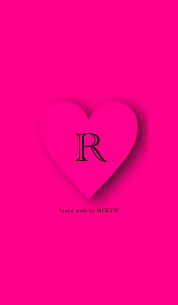 [LINE着せ替え] Heart Initial Vivid Pink -R-の画像1