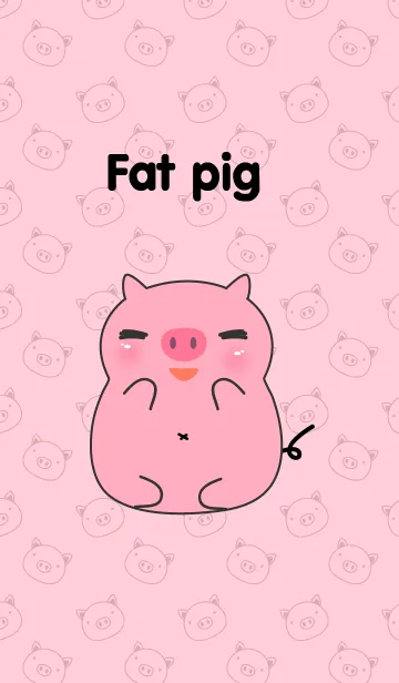 [LINE着せ替え] Simple Cute Fat Pig Theme(jp)の画像1