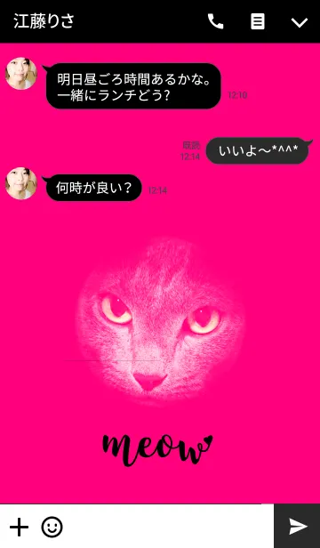 [LINE着せ替え] Meow - Pink ＆ Black @ペットグランプリの画像3