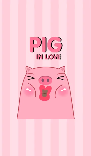 [LINE着せ替え] Pink Pig In Love (jp)の画像1