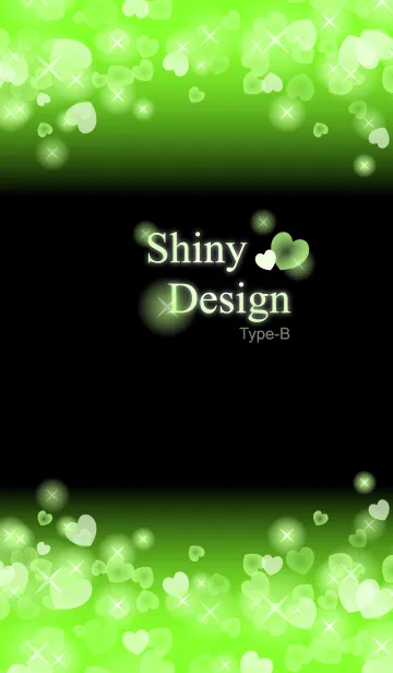 [LINE着せ替え] Shiny Design Type-B 黄緑×ハートの画像1