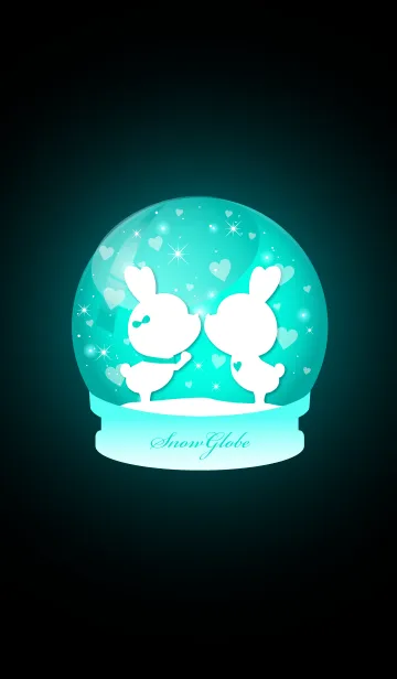 [LINE着せ替え] Snow globe HEART LOVE THEME -EMERALD-の画像1