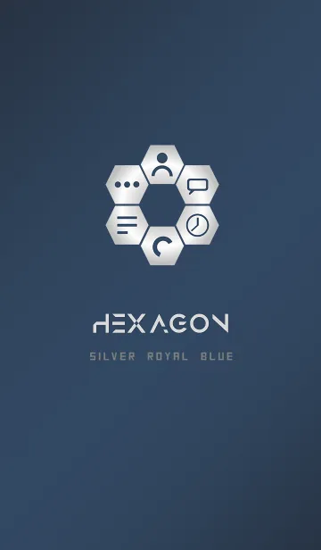 [LINE着せ替え] HEXAGON Silver Royal Blueの画像1