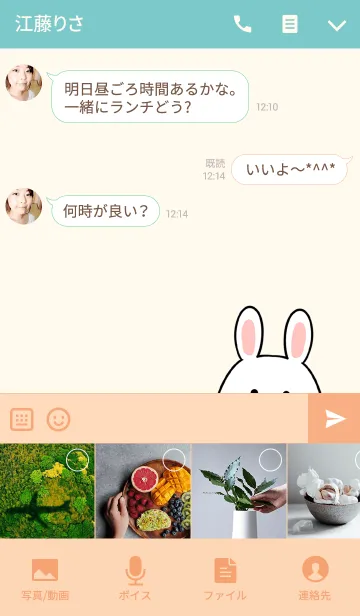 [LINE着せ替え] ふわちゃん専用かわいいウサギ名前着せかえの画像4
