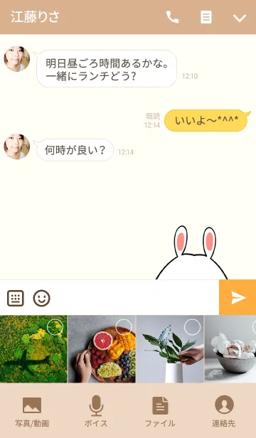 [LINE着せ替え] らんちゃん専用かわいいウサギ名前着せかえの画像4