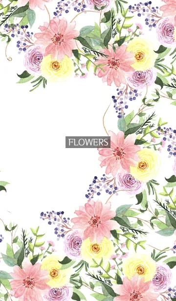 [LINE着せ替え] water color flowers_374の画像1