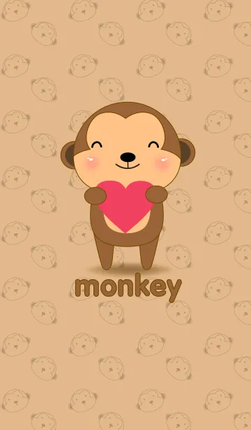 [LINE着せ替え] Love Cute Monkey Theme(jp)の画像1