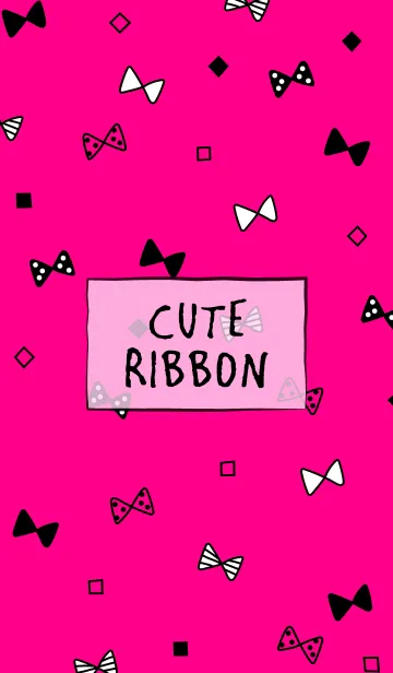 [LINE着せ替え] - CUTE RIBBON PINK＆BLACK -の画像1