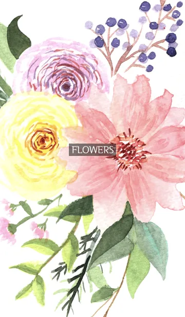 [LINE着せ替え] water color flowers_373の画像1