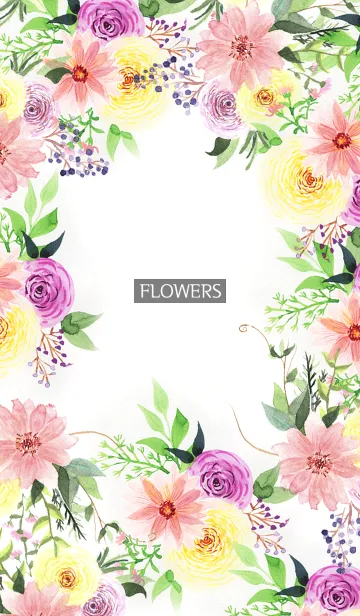 [LINE着せ替え] water color flowers_375の画像1