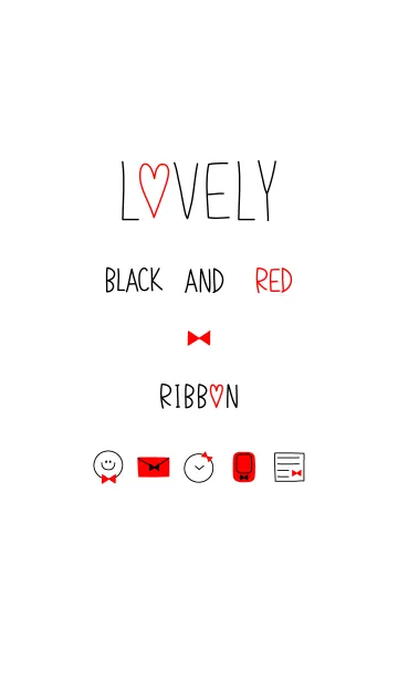 [LINE着せ替え] LOVELY BLACK AND RED RIBBONの画像1