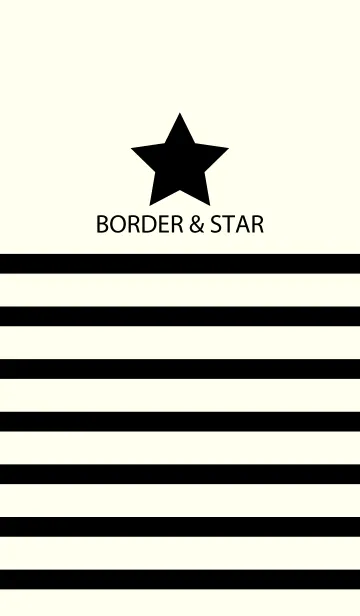 [LINE着せ替え] BORDER ＆ STAR -ivory＆black-の画像1