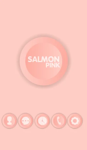 [LINE着せ替え] Simple Salmon Pink Button theme(jp)の画像1