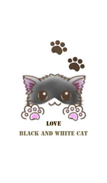 [LINE着せ替え] LOVE BLACK AND WHITE CATの画像1