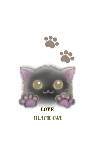 [LINE着せ替え] LOVE BLACK CATの画像1