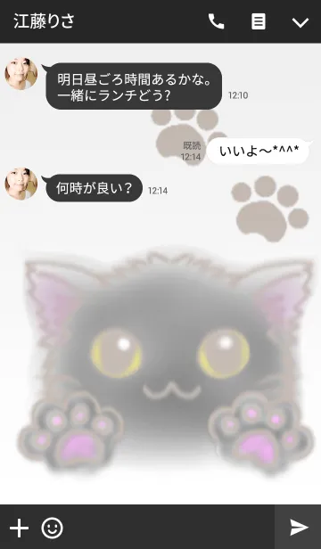 [LINE着せ替え] LOVE BLACK CATの画像3