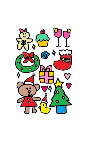 [LINE着せ替え] リロ クリスマス（ホワイト）の画像1