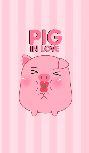 [LINE着せ替え] Cute Fat Pig In Love Theme(jp)の画像1