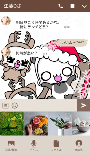 [LINE着せ替え] 白くまパンダの冬 Xmas ver.の画像4