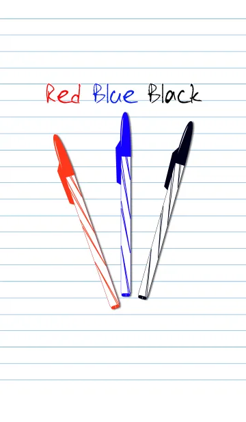 [LINE着せ替え] Red Blue Black pen notebook (1)の画像1