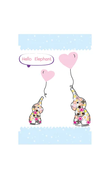 [LINE着せ替え] Cute elephant theme v.1の画像1