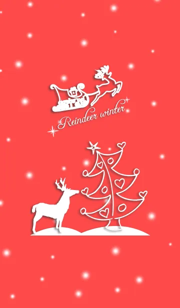 [LINE着せ替え] Reindeer Christmas tree in winter (JP)の画像1