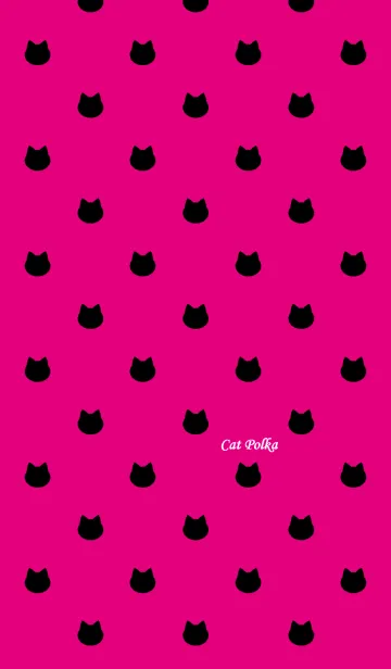 [LINE着せ替え] Cat Polka[Black and Pink]の画像1