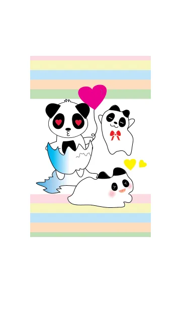 [LINE着せ替え] Cute panda theme v.2の画像1