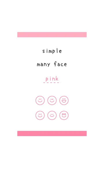 [LINE着せ替え] simple many face pinkの画像1