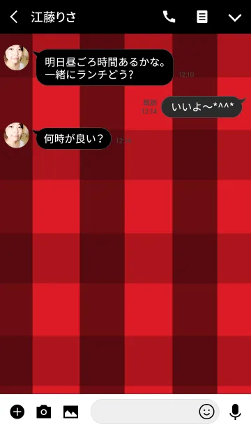 [LINE着せ替え] RED CHECK***の画像3